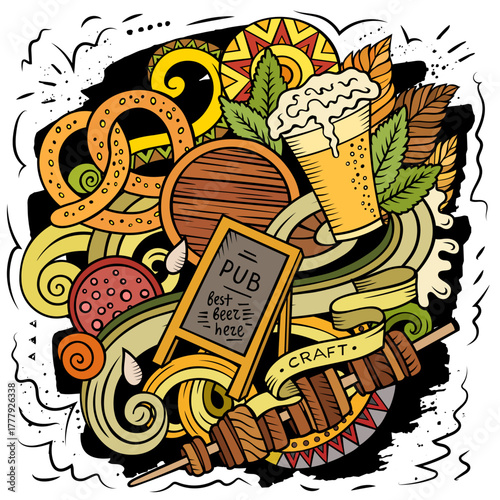 Beer doodle cartoon funny illustration