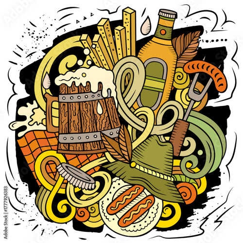 Beer doodle cartoon funny illustration