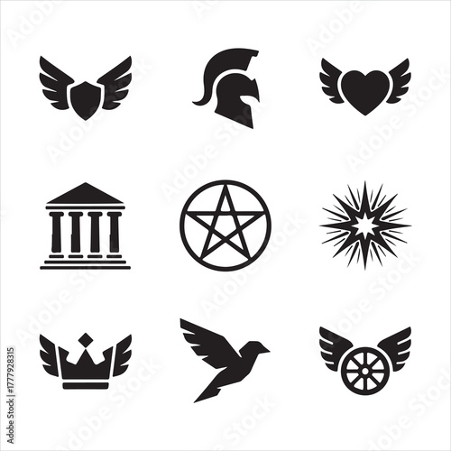 vector bird icons set for design and nature illustrations