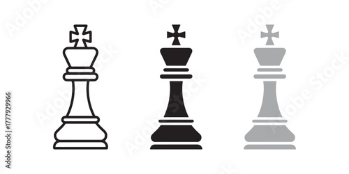 Chess Piece Icon. Strategy and Board Game Symbol on White Background
