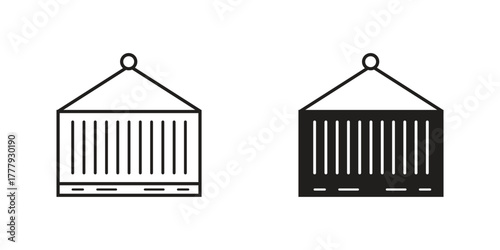 Container Shipment Icon. Cargo Transport and Freight Logistics Symbol
