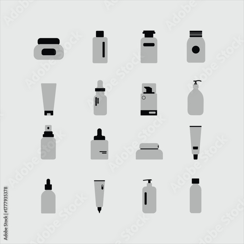 skincare product icon illustration set