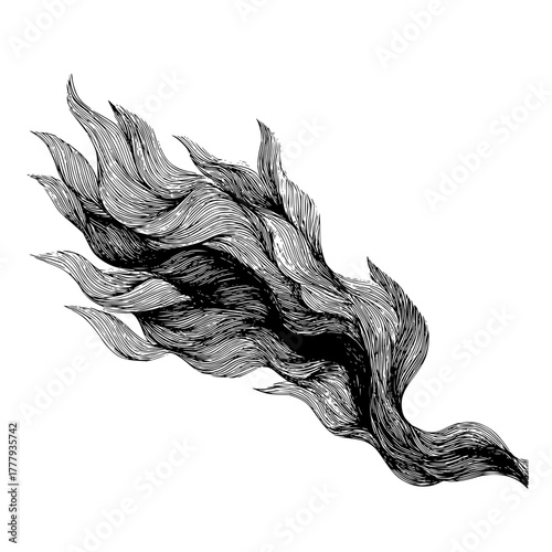 Abstract black and white wave line art vector design element for creative projects and backgrounds usage exactly