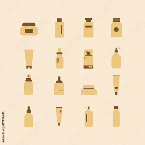 skincare product icon illustration set