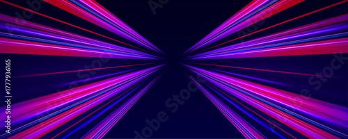 Bright laser trails stretch across the dark urban road. Every glowing streak captures the rhythm of traffic and light. Technology and motion combine into one vivid stream.