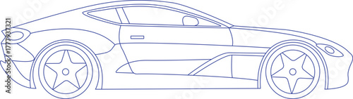 Simple car line art vector illustrations.