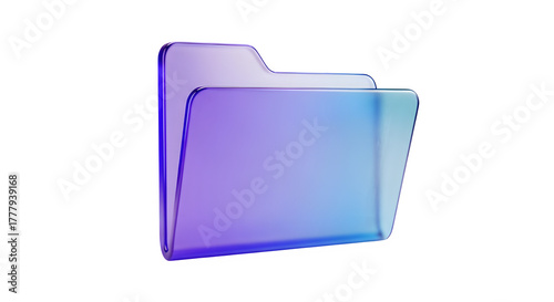 3D rendered file folder icon with blue and purple gradient