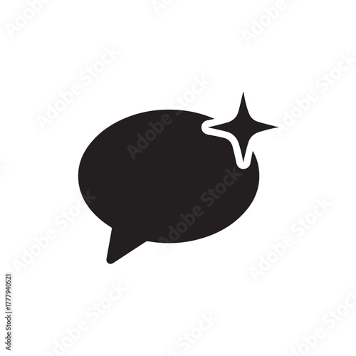 Generative AI chat bubble with sparkle icon 