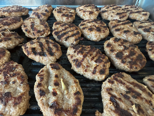 meatballs on the bbq, Grilled beef on the barbecue, Barbeque