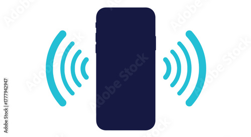 Smartphone emitting sound waves a visual representation of audio output