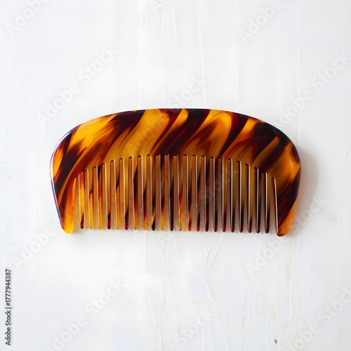 Tortoise Shell Comb on White Background