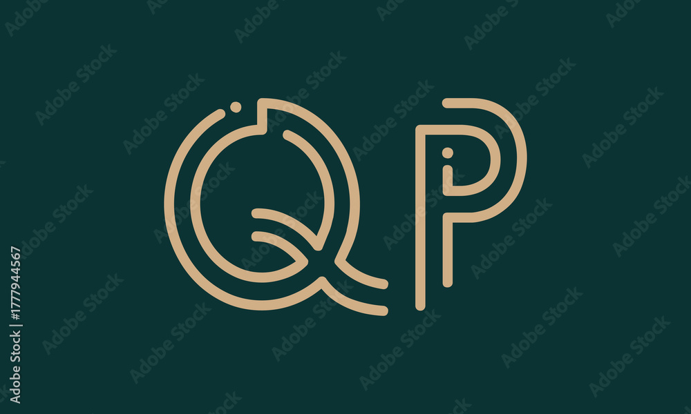 Obraz premium QP Q qp initial logo | initial based abstract modern minimal creative logo, vector template image. luxury logotype logo, real estate homie logo. typography logo. initials logo