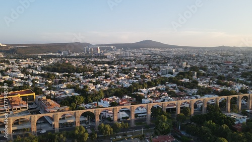 An aerial view of Queretaro City, Mexico. Drone photo 