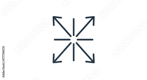 Simple graphic design of blue arrows radiating from a central point
