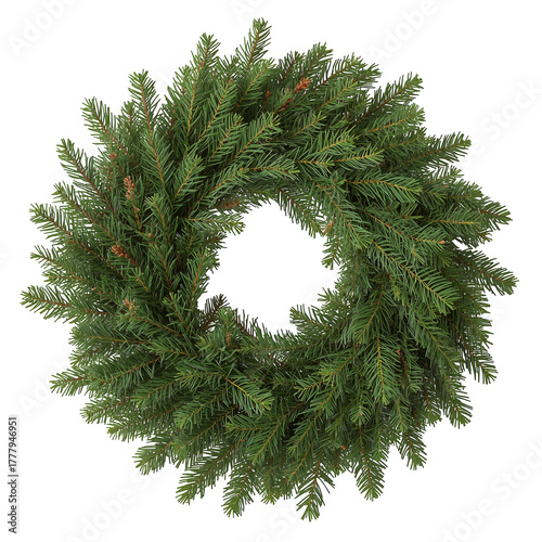 Fresh Evergreen Wreath Perfect for Holiday Decoration or Seasonal Celebrations