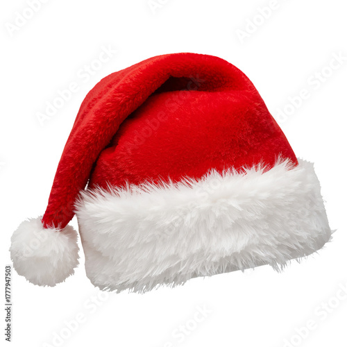 Festive Red and White Christmas Hat Ready for Holiday Celebrations