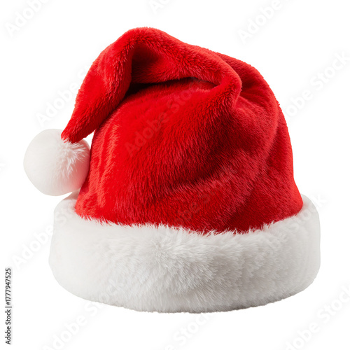 Festive Red and White Christmas Hat Ready for Holiday Celebrations