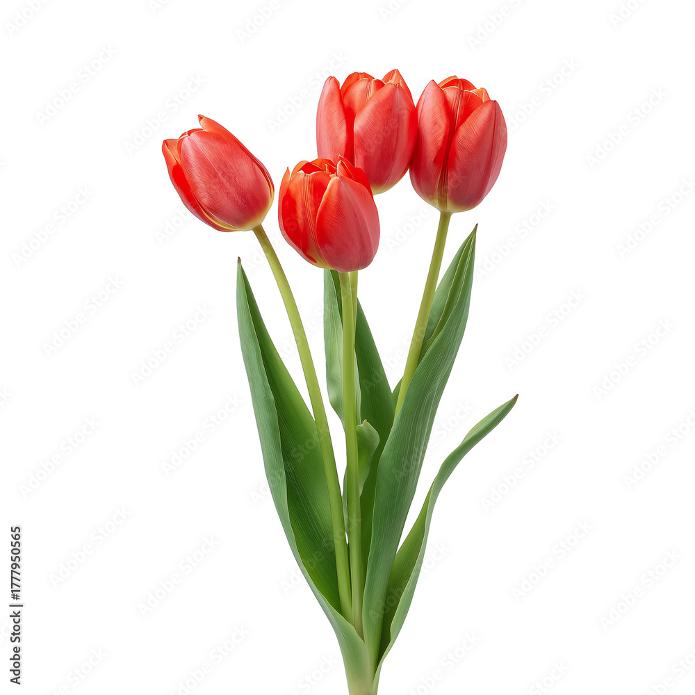 Fototapeta premium Vibrant Red Tulips in a Fresh Bouquet Display Elegance and Springtime Beauty