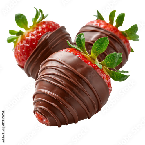 Chocolate Dipped Strawberries Served on a White Background for a Sweet Treat ...