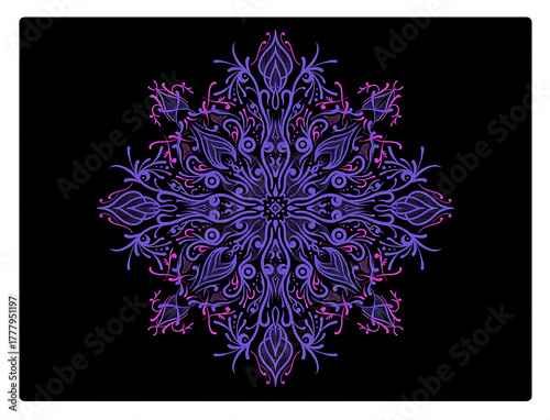 abstract floral ornament pink and purple