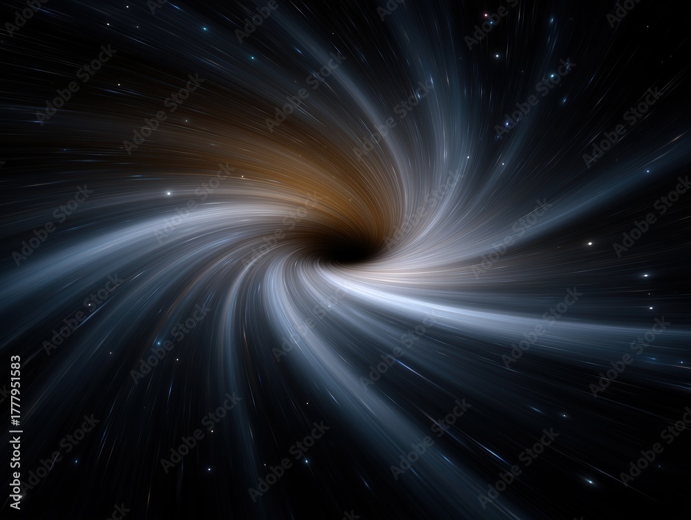 Fototapeta premium A depiction of a black hole in space with swirling energy