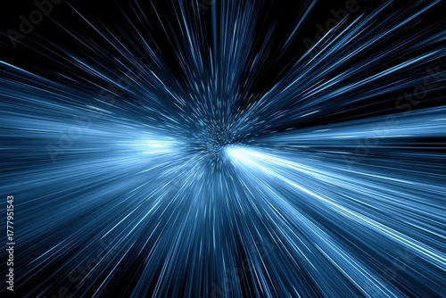 An abstract depiction of light streaking through space, creating a visual effect of speed and movement
