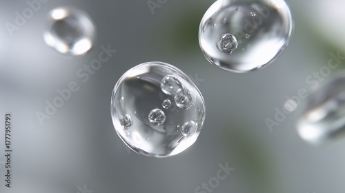 Wallpaper Mural Close-up of pristine water droplets. They look like tiny, translucent spheres Torontodigital.ca