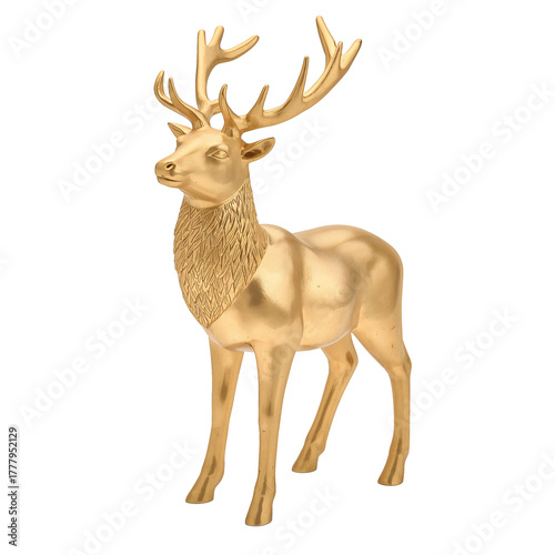 Decorative Golden Deer Figure for Home Decor and Festive Celebrations