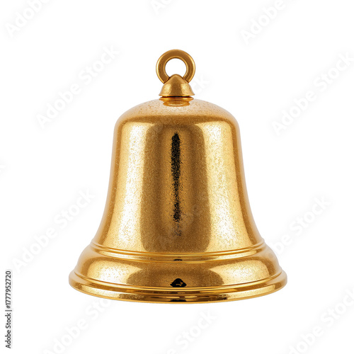 Bright and Shiny Bell Hanging in a Simple Setting for Use in Various Events a...