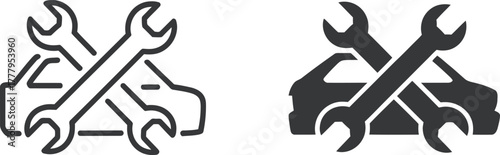 Car Repair Wrench Spanner Auto Service Garage Icon Vector illustration 