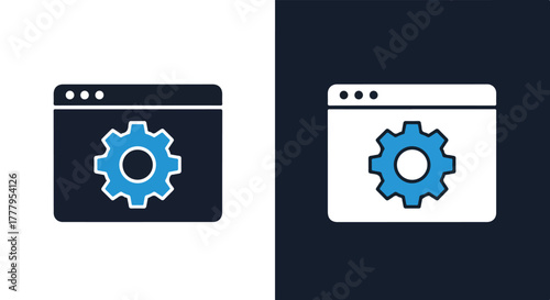 Online application settings interface icon - Blue icon vector - Vector icon symbol for website - Icon vector