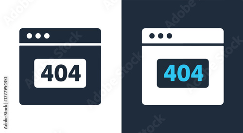 404 error page not found web browser concept - Blue icon vector - Vector icon symbol for website - Icon vector