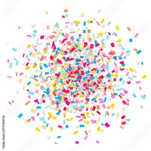 Colorful Confetti Bursts During a Festive Celebration Event for Children in a...