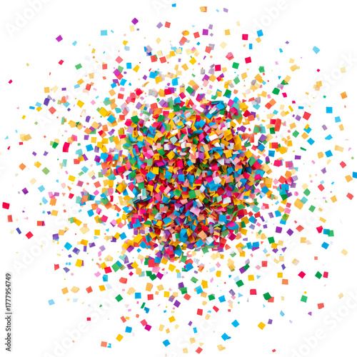 Colorful Confetti Bursts During a Festive Celebration Event for Children in a...