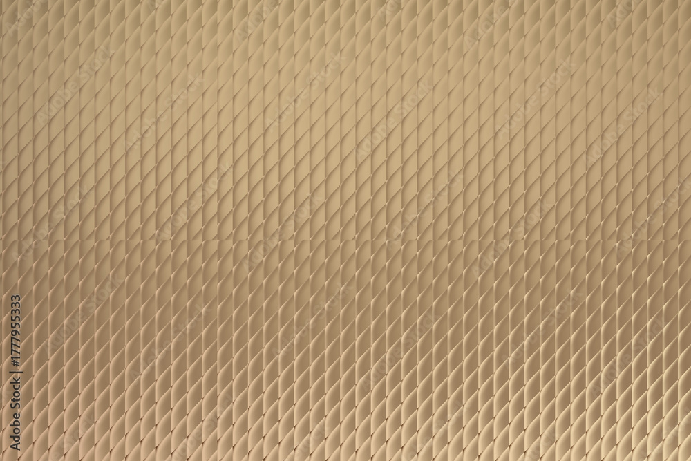 Fototapeta premium A closeup, textured background with a repeating diamond pattern in a warm, goldenbrown hue, creating a sense of luxury and depth