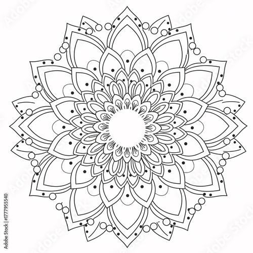 Mandala Coloring Page Clean Line Art