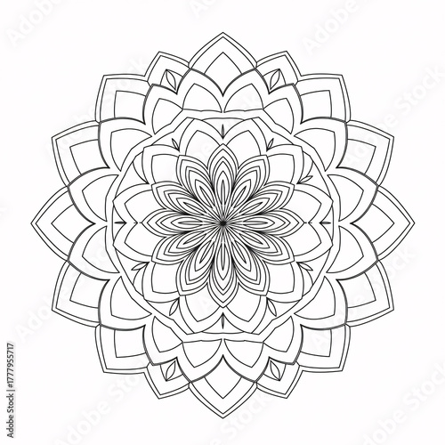 Mandala Coloring Page Clean Line Art