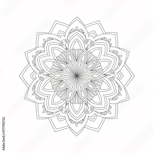 Mandala Coloring Page Clean Line Art