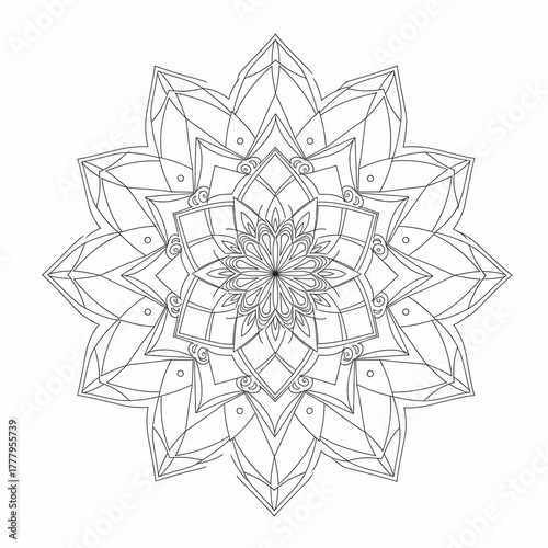 Mandala Coloring Page Clean Line Art