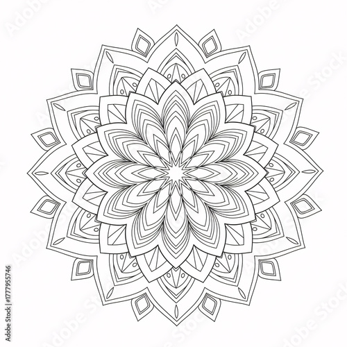 Mandala Coloring Page Clean Line Art