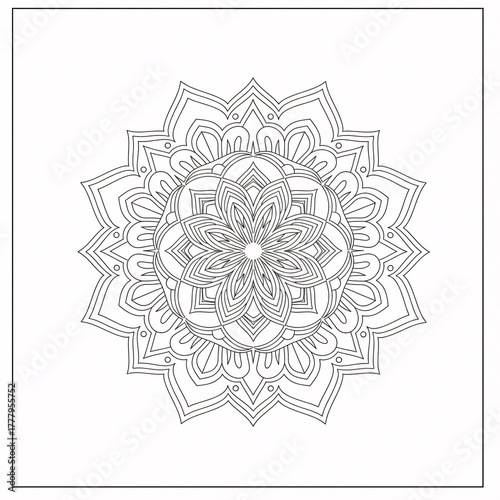 Mandala Coloring Page Clean Line Art