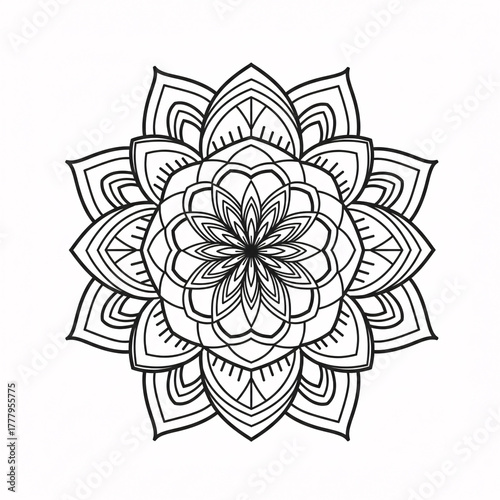 Mandala Coloring Page Clean Line Art