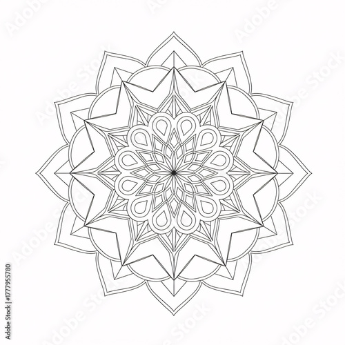 Mandala Coloring Page Clean Line Art