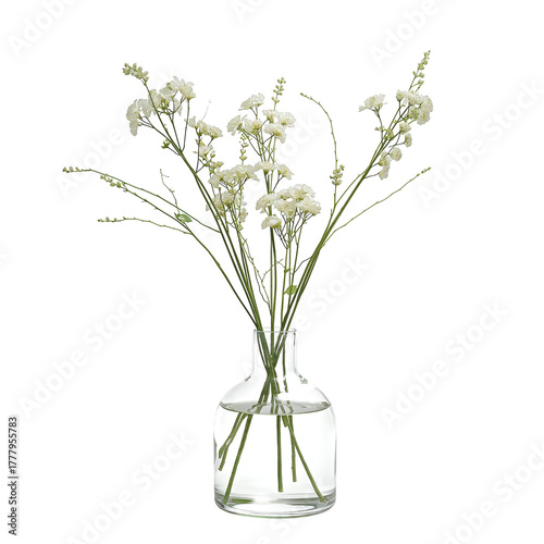 Fresh Flowers in a White Vase Add Color to a Simple Room Setting During Dayli...