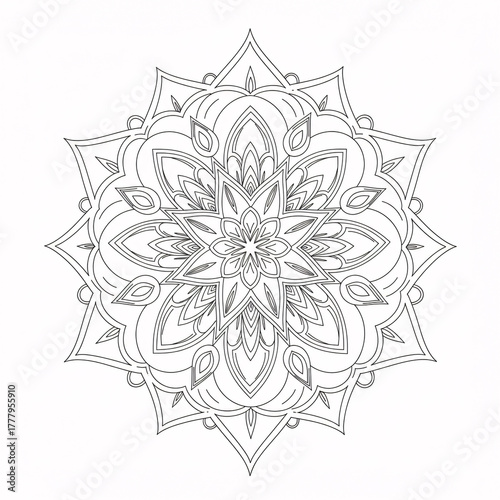 Mandala Coloring Page Clean Line Art