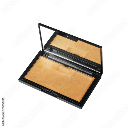 Makeup Palette With Six Shades for Highlighting and Contouring in a Sleek Bla...