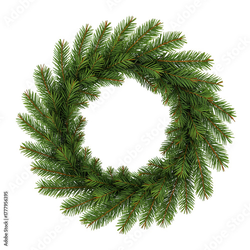 Green Evergreen Wreath Perfect for Seasonal Decorations and Festive Events
