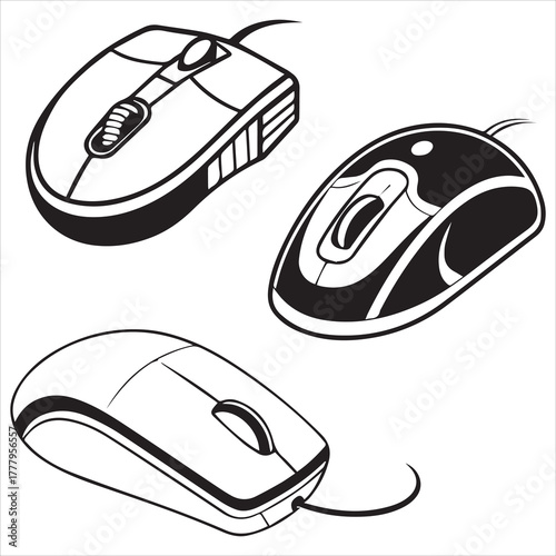 computer mouse icon set vector