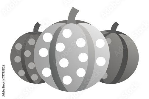 Three pumpkins with circles