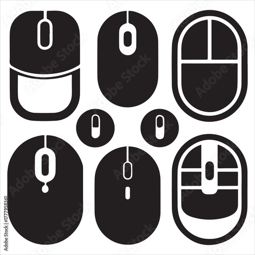 computer mouse icon set vector